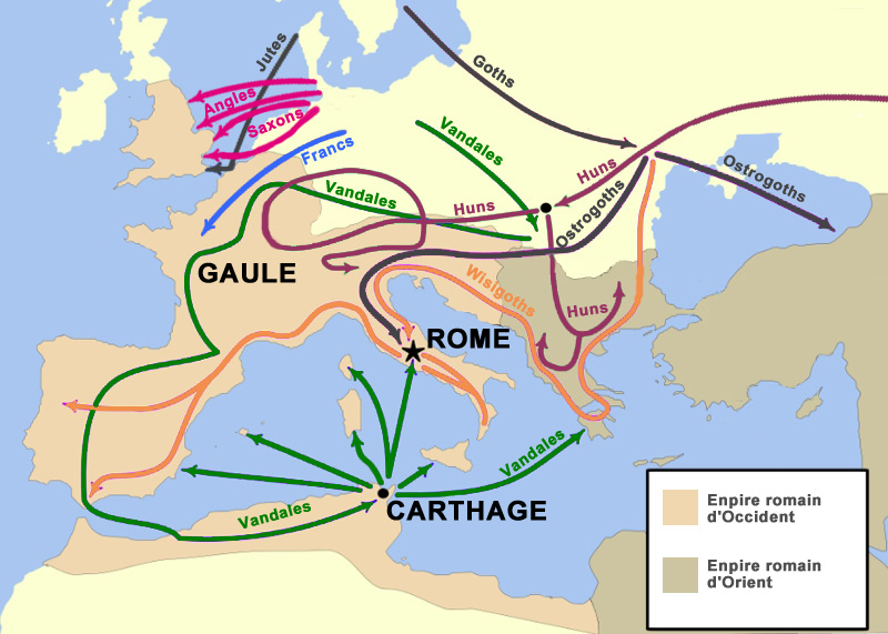 Invasions barbares, Europe, antiquité